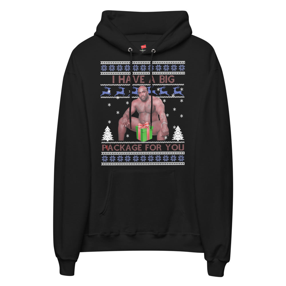 Ugly Christmas Hoodie I have a Big package Meme Barry Wood Ugly ChristmasMens Crew Neck